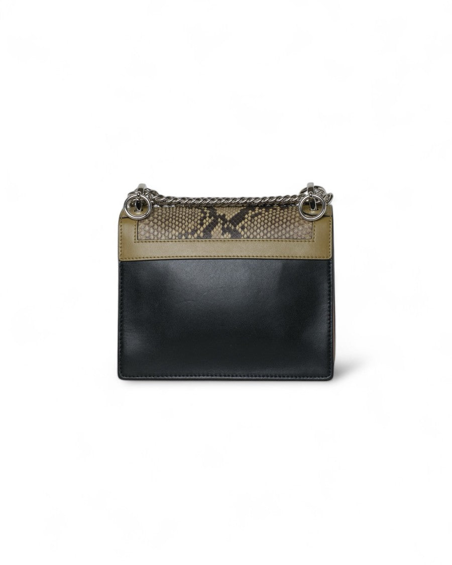 Fendi Tricolor Small Handbag With Python Detail And Chain Strap