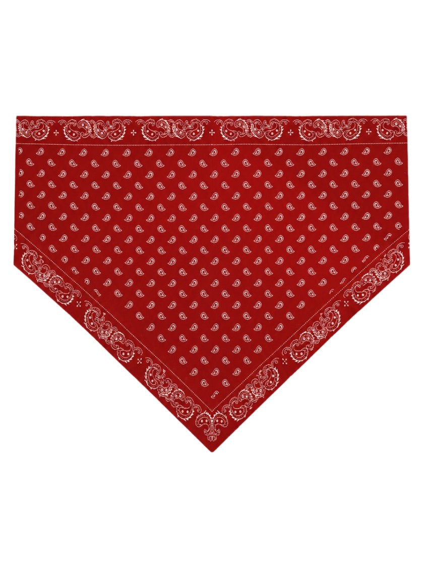 Guest In Residence Red Bandana Pattern Cotton-Silk Scarf