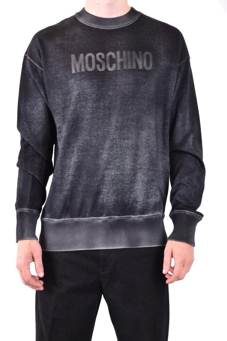 Moschino Relaxed Fit Black Knitwear Sweater Logo