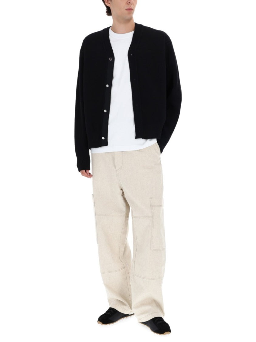 Jacquemus Relaxed Wide-Leg Beige Jeans With Utility Pockets