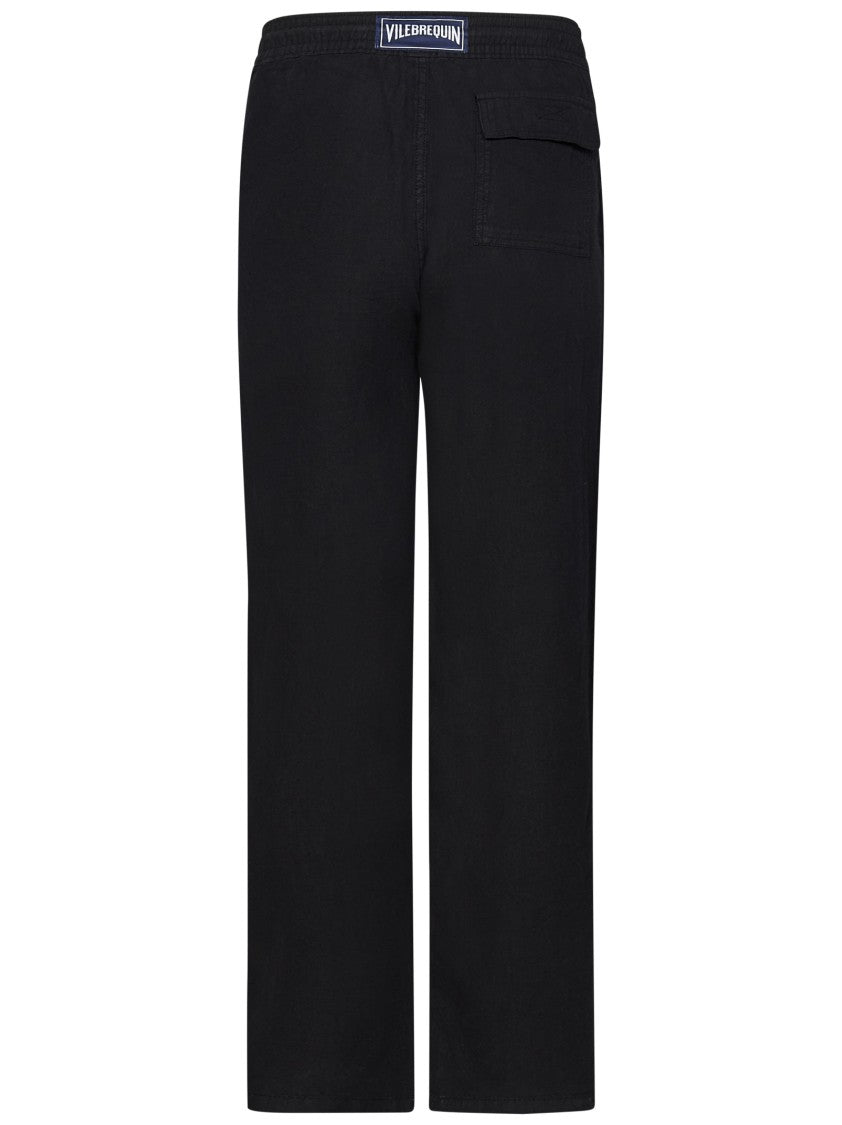 Vilebrequin Straight-Leg Linen Trousers With Elastic Waistband