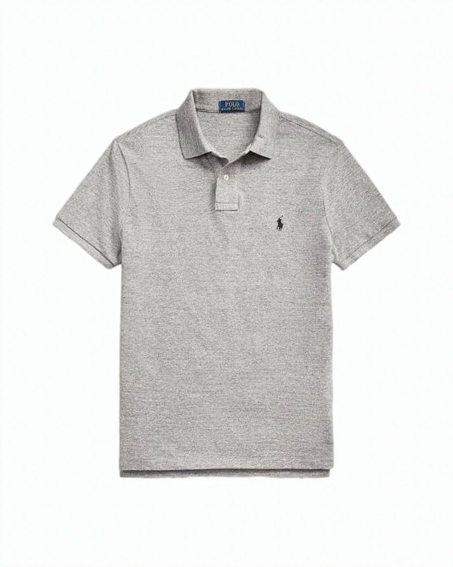 Polo Ralph Lauren Heathered Grey Short-Sleeve Polo With Traditional Collar