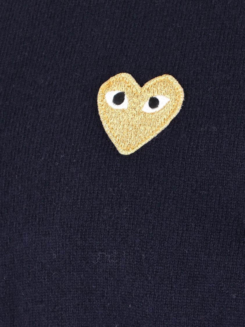 Comme Des Garçons Navy Blue Wool Cardigan