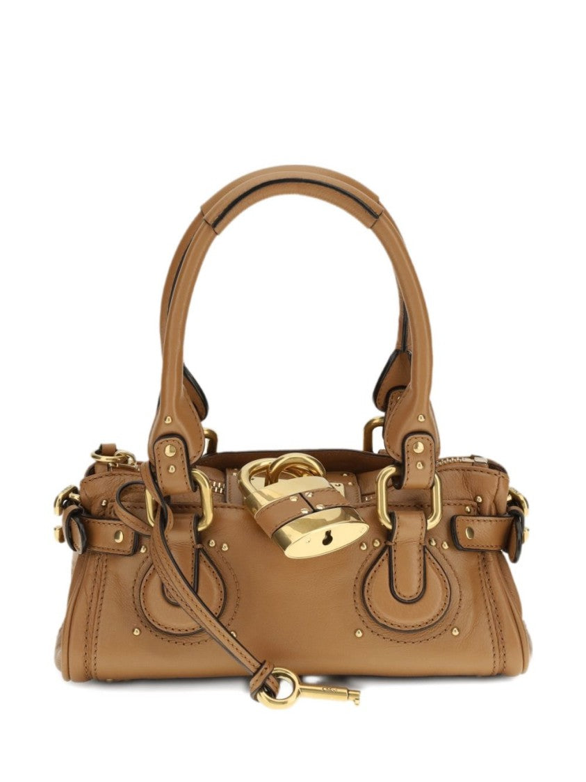 Chloé Structured Calf Leather Handbag With Decorative Hardware
