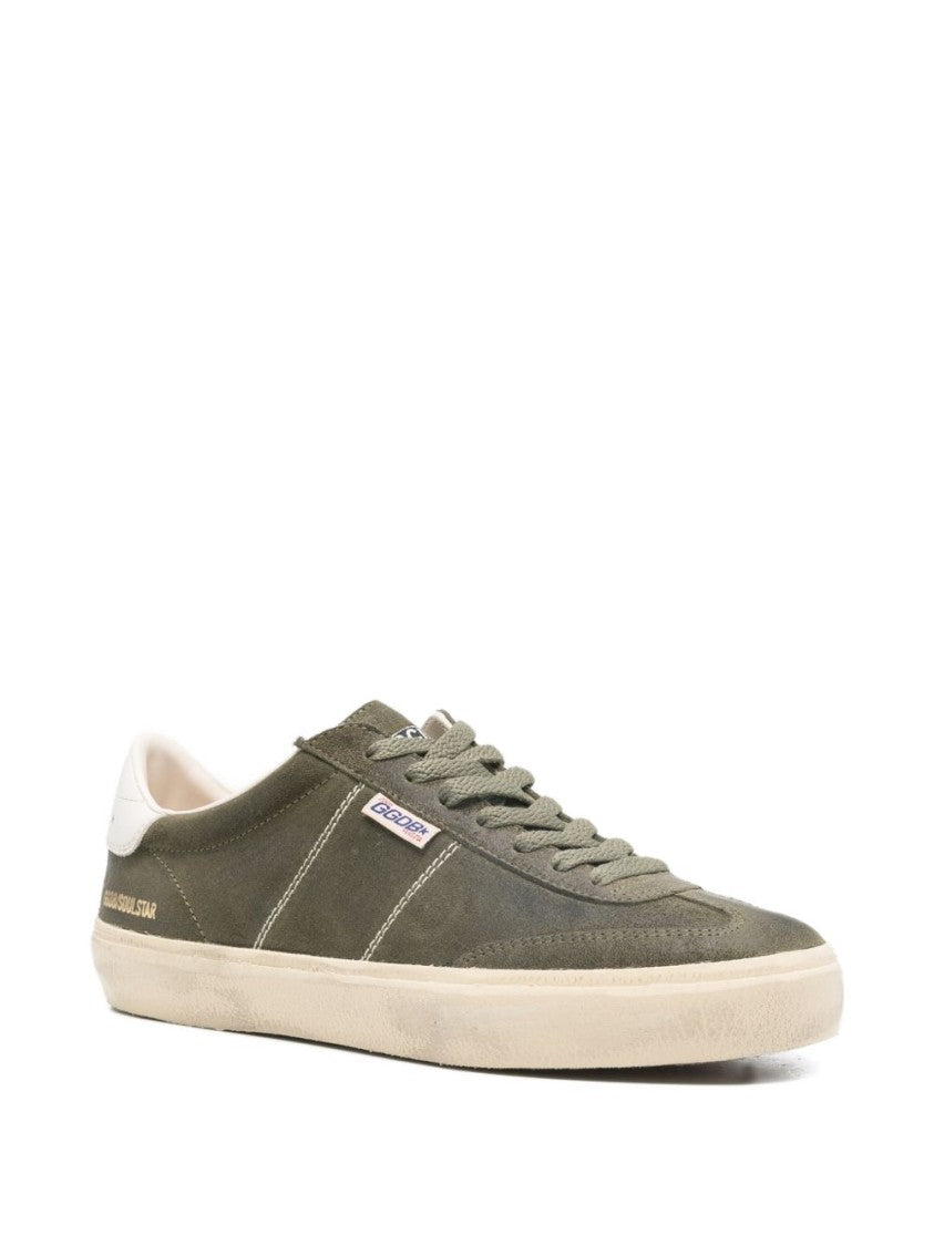 Golden Goose Green Vintage Suede Low-Top Sneakers