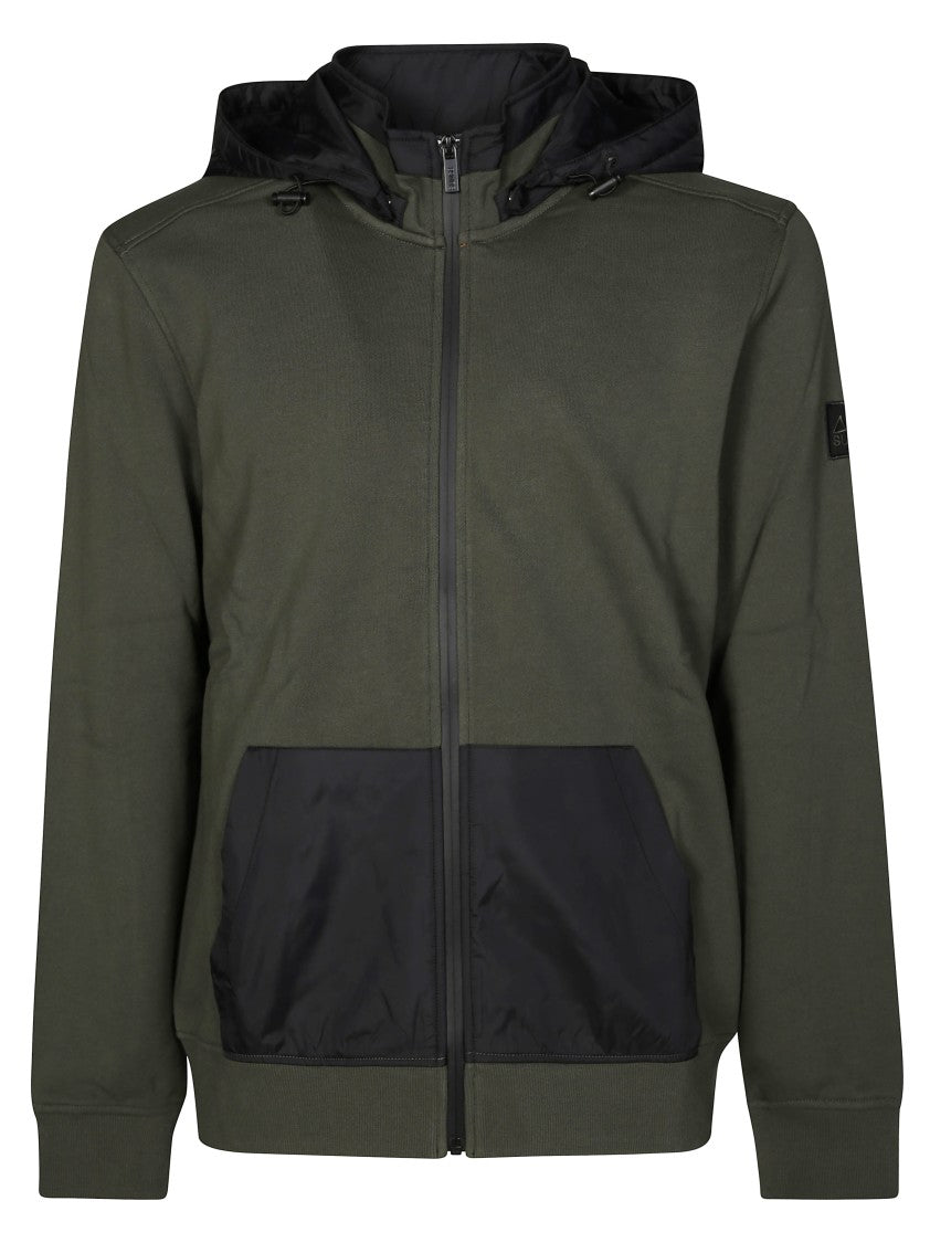 Sun 68 Bomber Sweatshirt With Nylon Hood