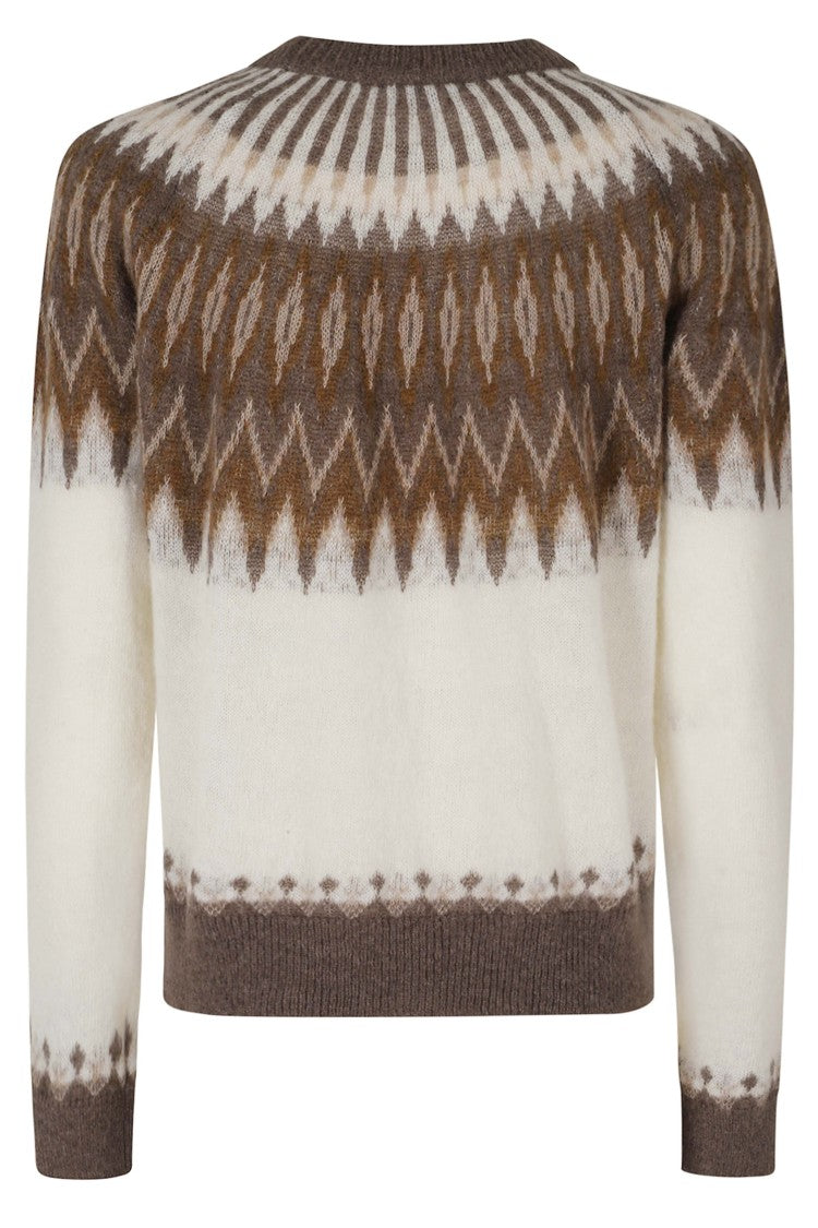 Roberto Collina Fair Isle Knit Sweater With Ribbed Edges