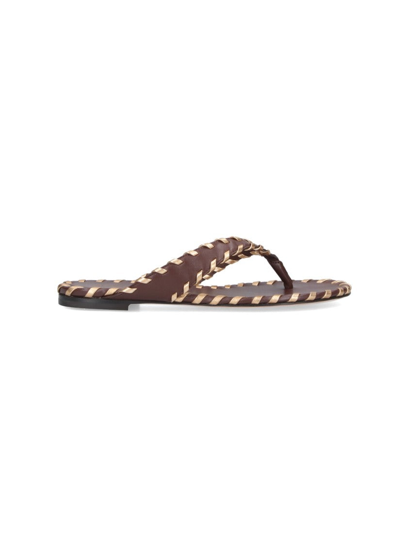 Gianvito Rossi "Shanti" Flip-Flop Sandals – Brown