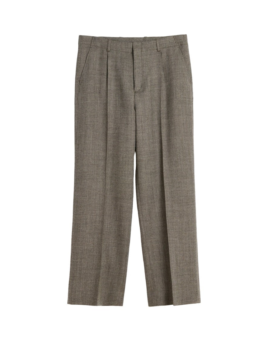 Our Legacy Relaxed Fit Brown Chinos With Textured Fabric