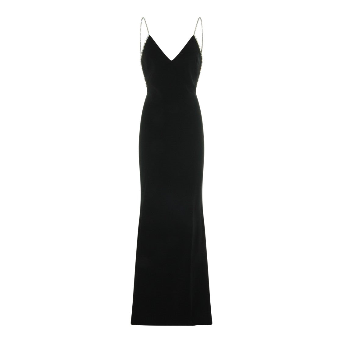 Tom Ford Floor-Length Black Evening Dress With Crystal Straps