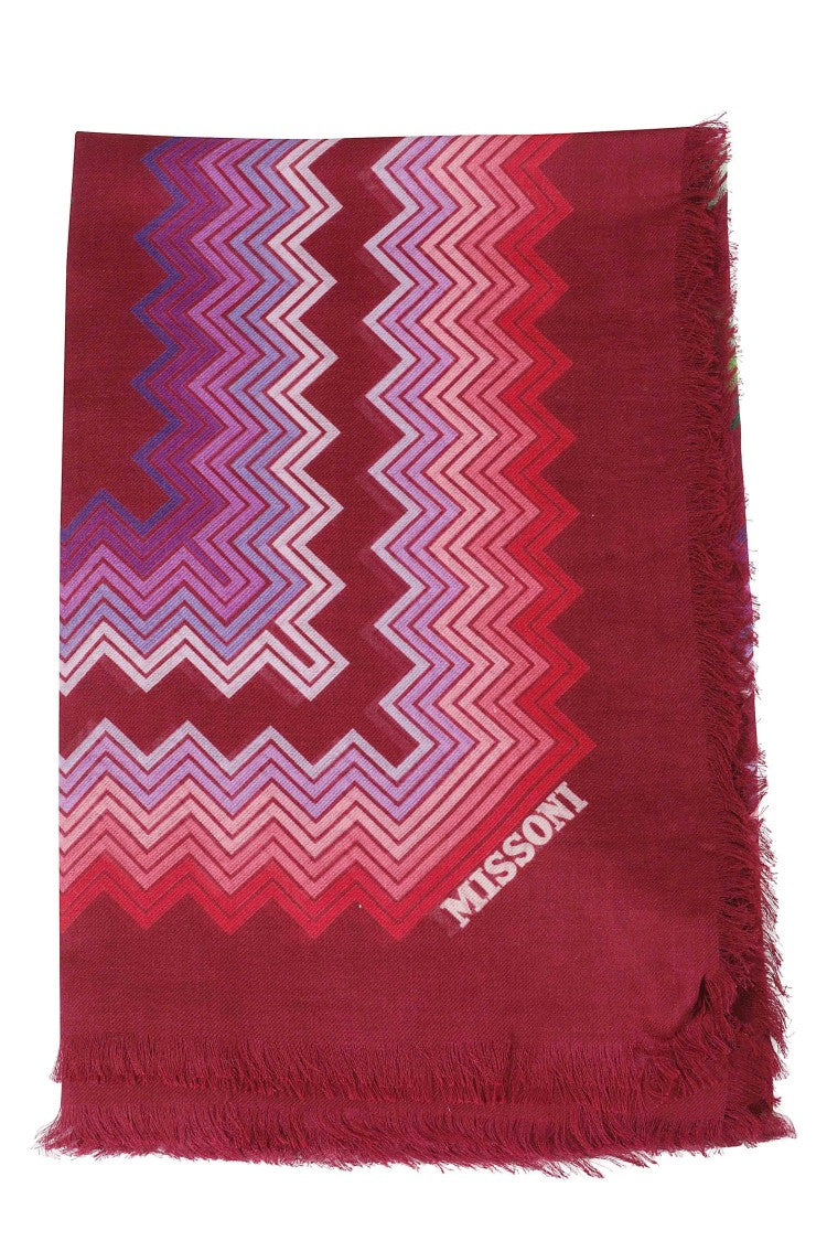 Missoni Pink Vibrant Zigzag Modal-Blend Scarf
