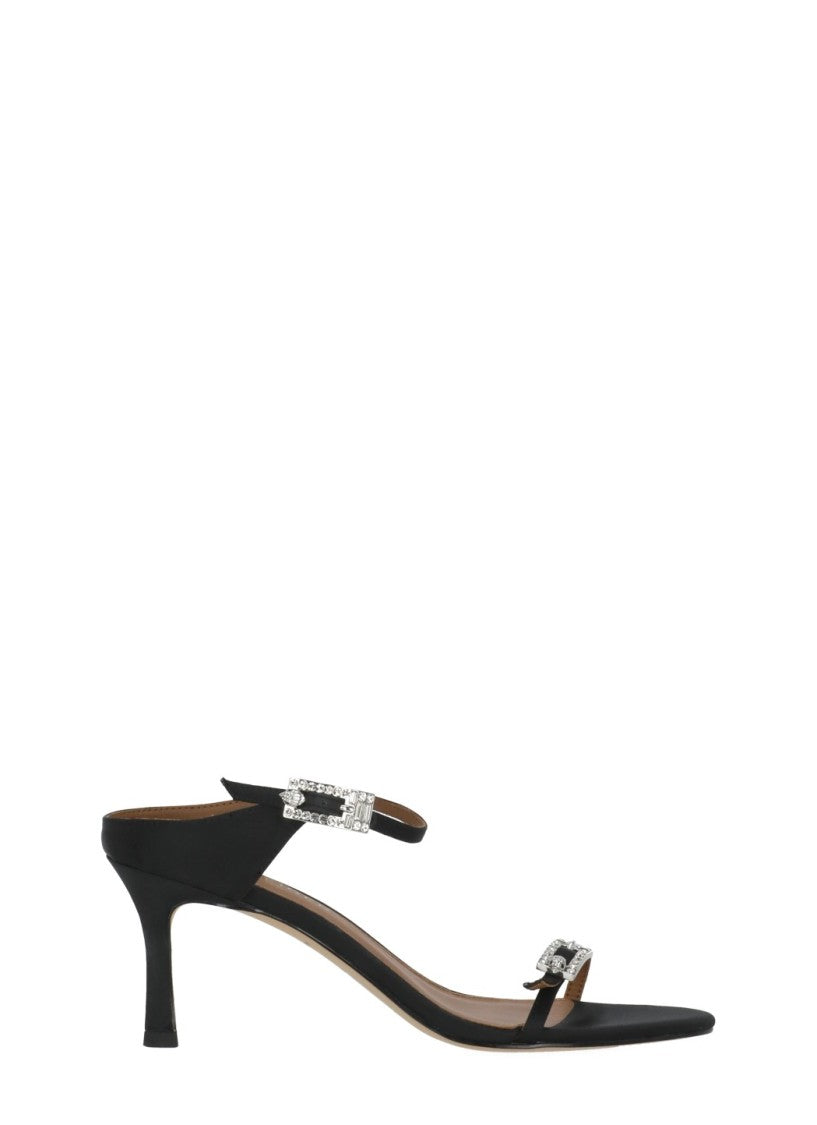 Kurt Geiger Black Strass Double Buckle Sandals