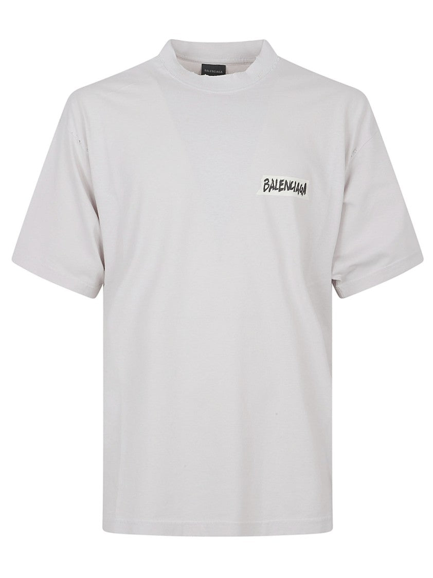 Balenciaga Relaxed-Fit Cotton Jersey T-Shirt With Masking Tape Motif
