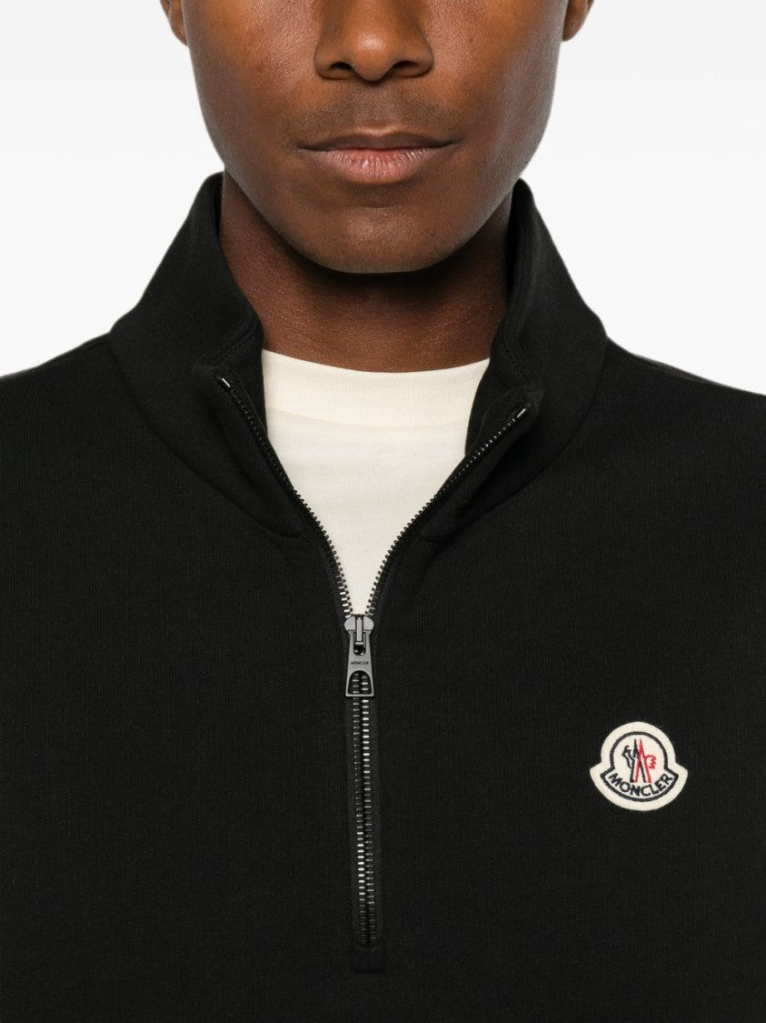 Moncler Cotton Fleece Stand Collar Zip-Up Sweatshirt