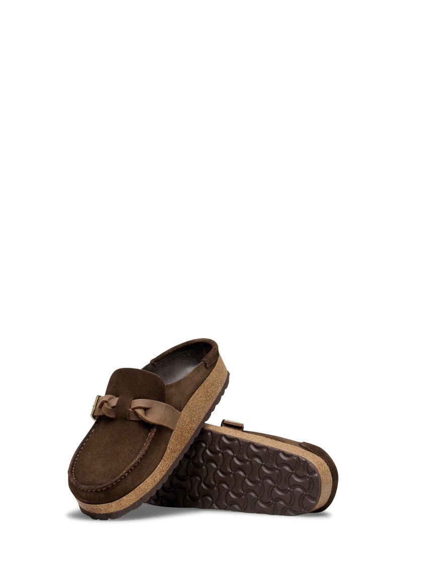 Birkenstock Braided Suede Leather Slip-On Sandals With Textured Sole