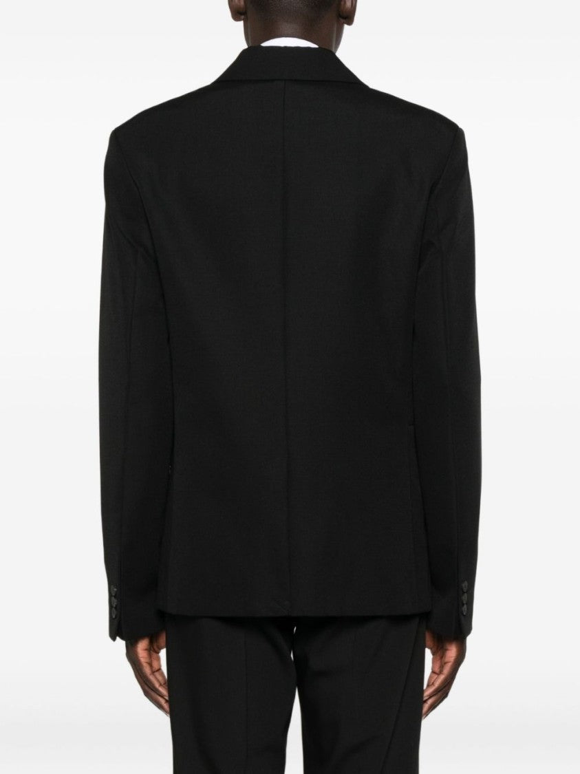 Jacquemus Black Collarless Button Front Flap Jacket