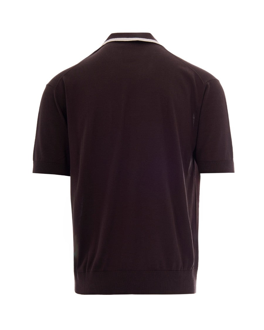 Paolo Pecora Paolo Pecora Brown Silk Polo