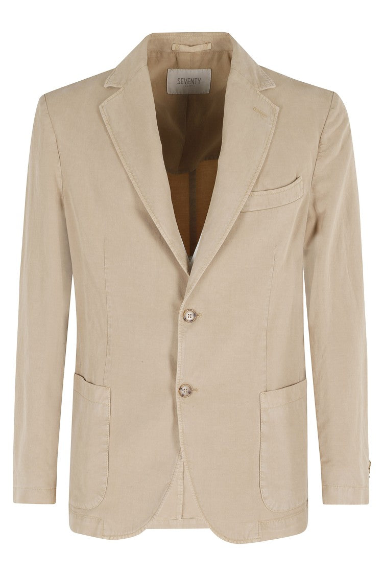 Seventy Khaki Patch Pocket Double Slit Lyocell-Blend Blazer