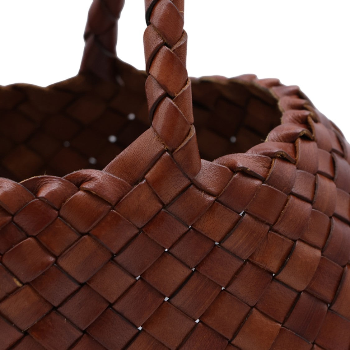 Dragon Diffusion Woven Leather Tote Bag With Braided Handles