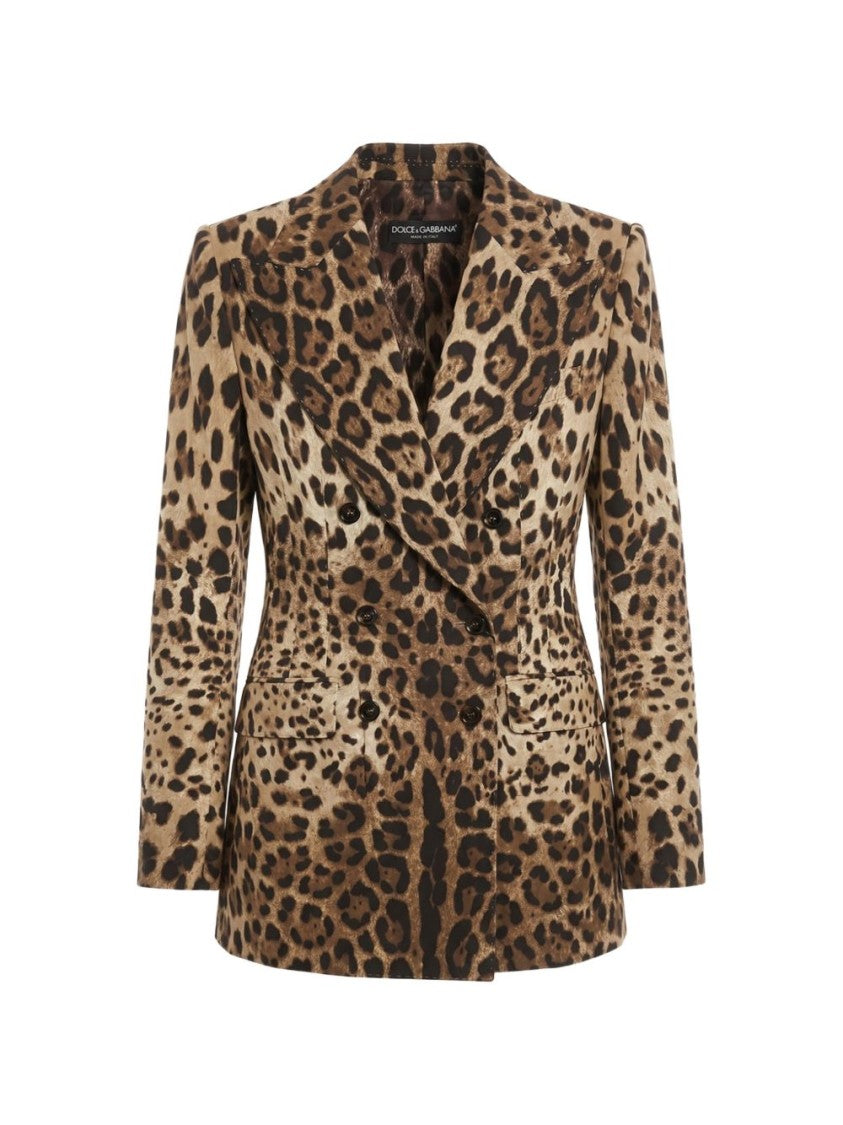 Dolce & Gabbana Leopard Print Double-Breasted Jacket