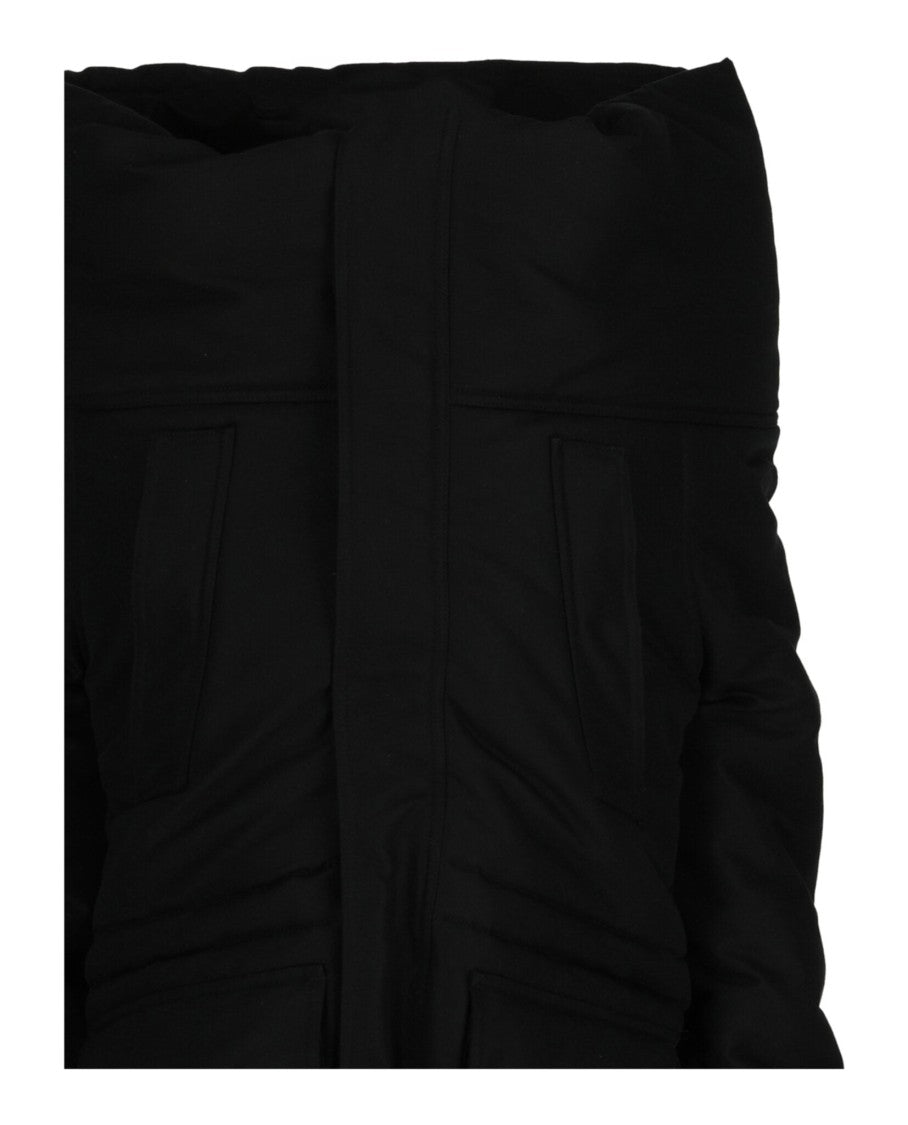 Balenciaga Deconstructed Black Parka With Oversized Fit And Functional Details
