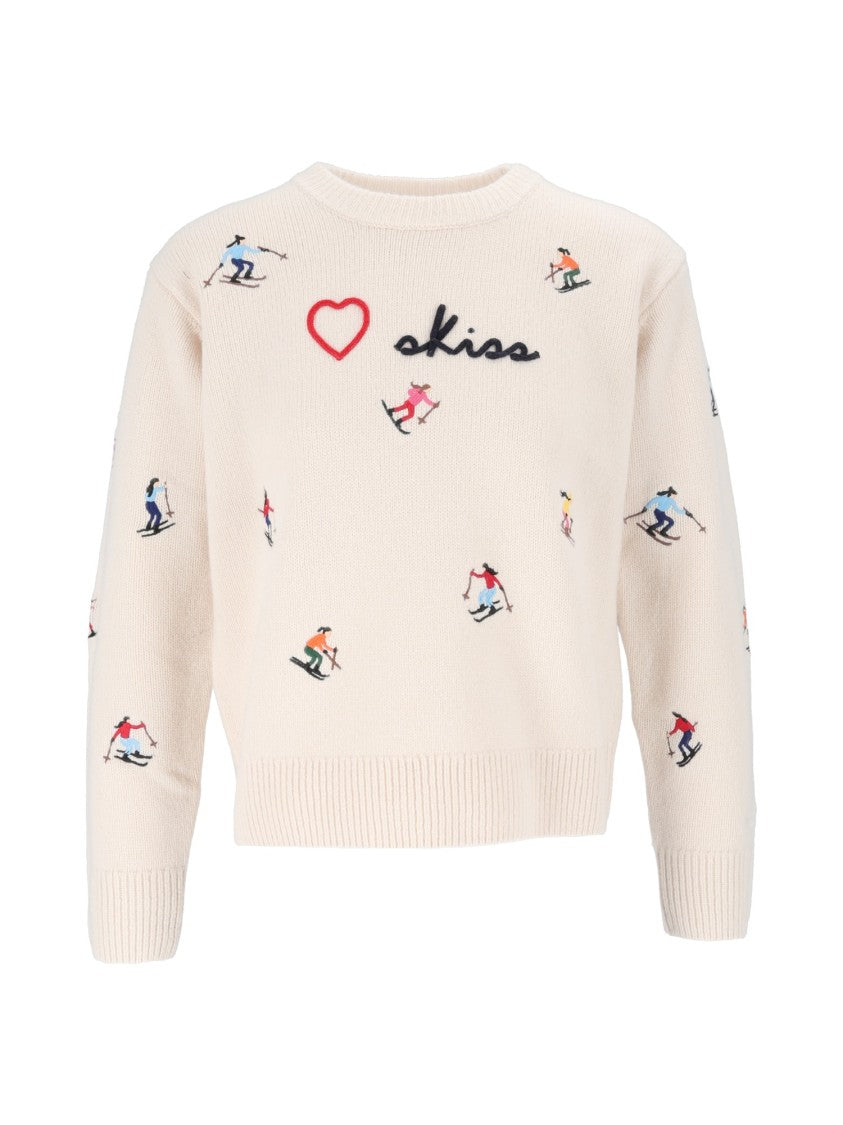 Mc2 Saint Barth Kyla-Love Skiss Girls Ski Heart Wool Sweater