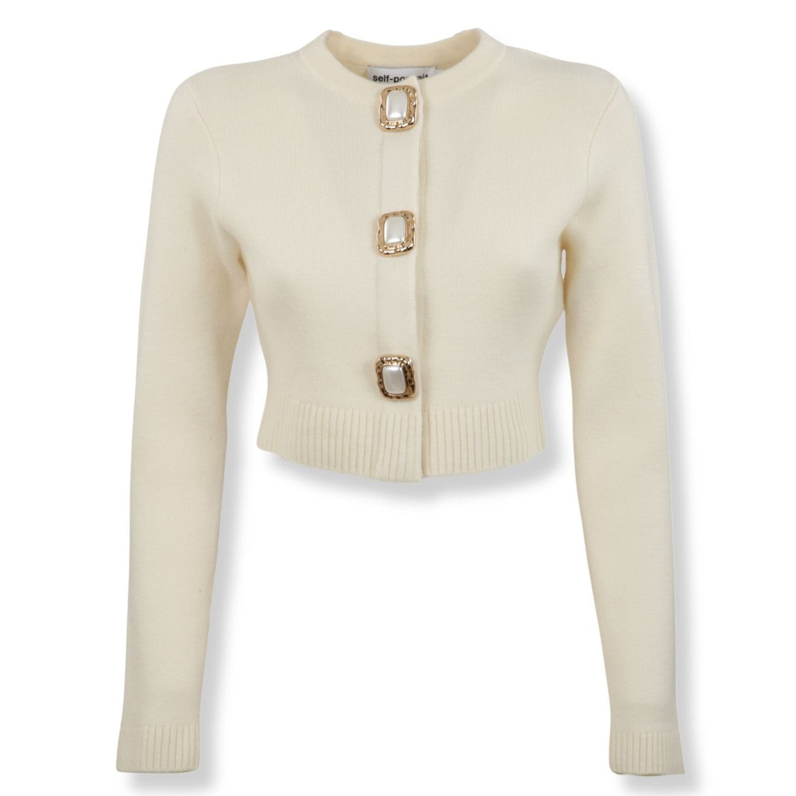 Self-Portrait Short Wool Cardigan