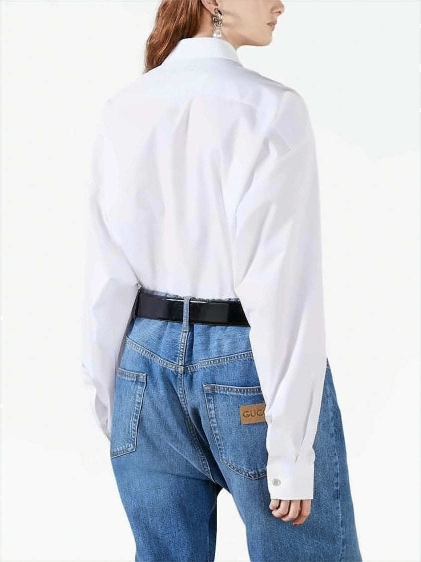 Gucci White Cotton Button-Up Shirt