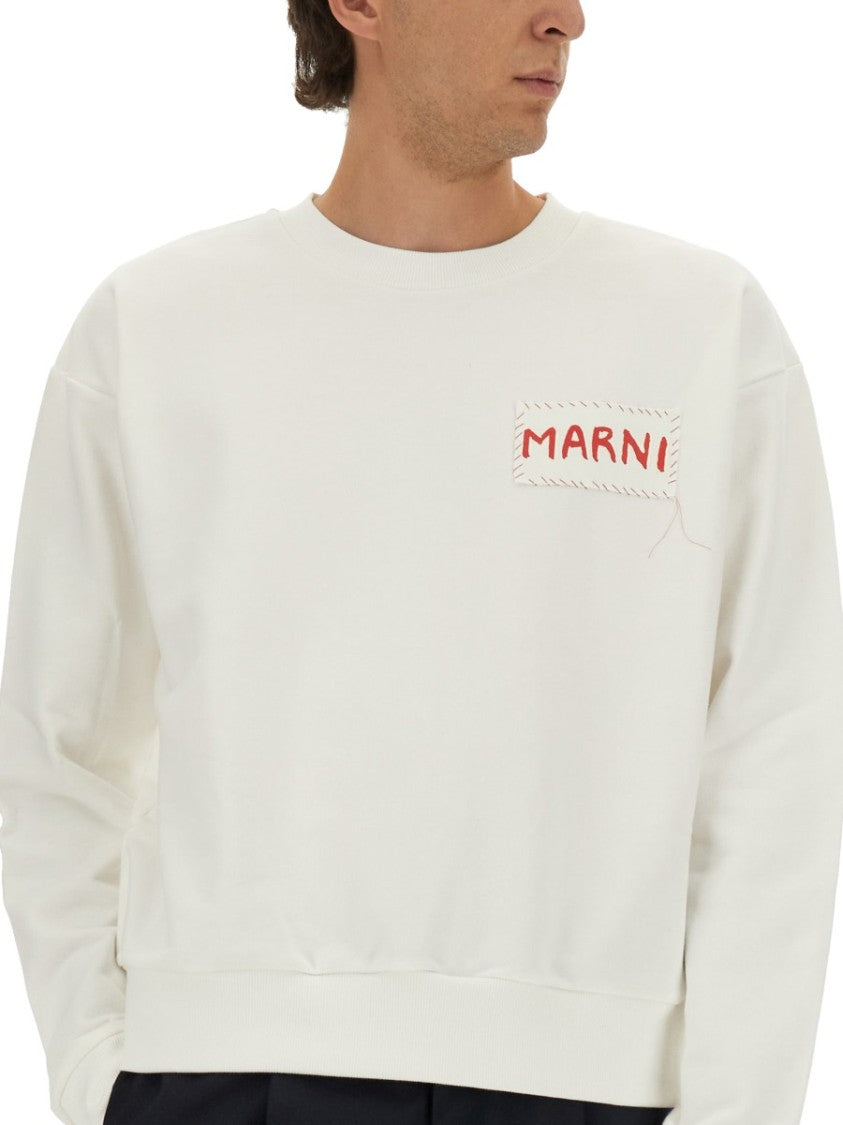 Marni Relaxed Fit Off-White Sweatshirt