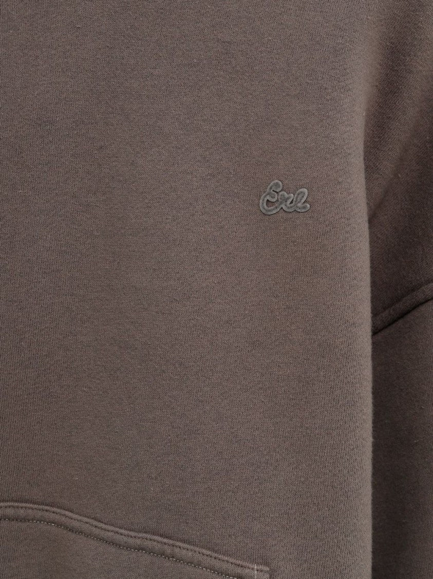 Erl Relaxed-Fit Brown Embroidered Hoodie