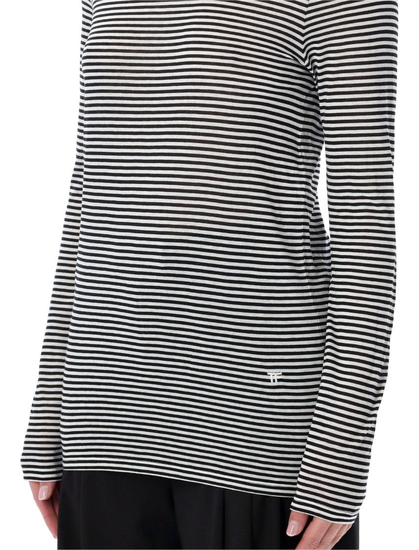 Tom Ford Viscose Jersey Bicolor Striped Tank Top