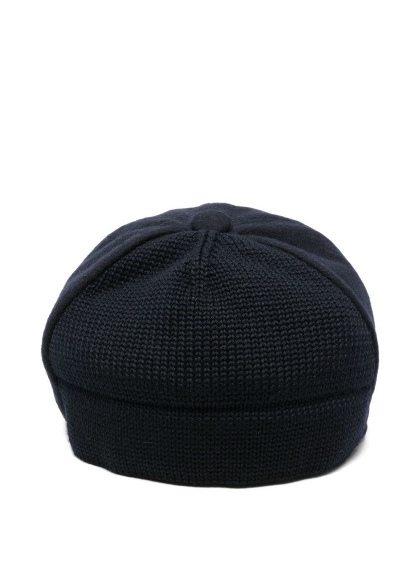 Emporio Armani Navy Wool Blend Baseball Cap