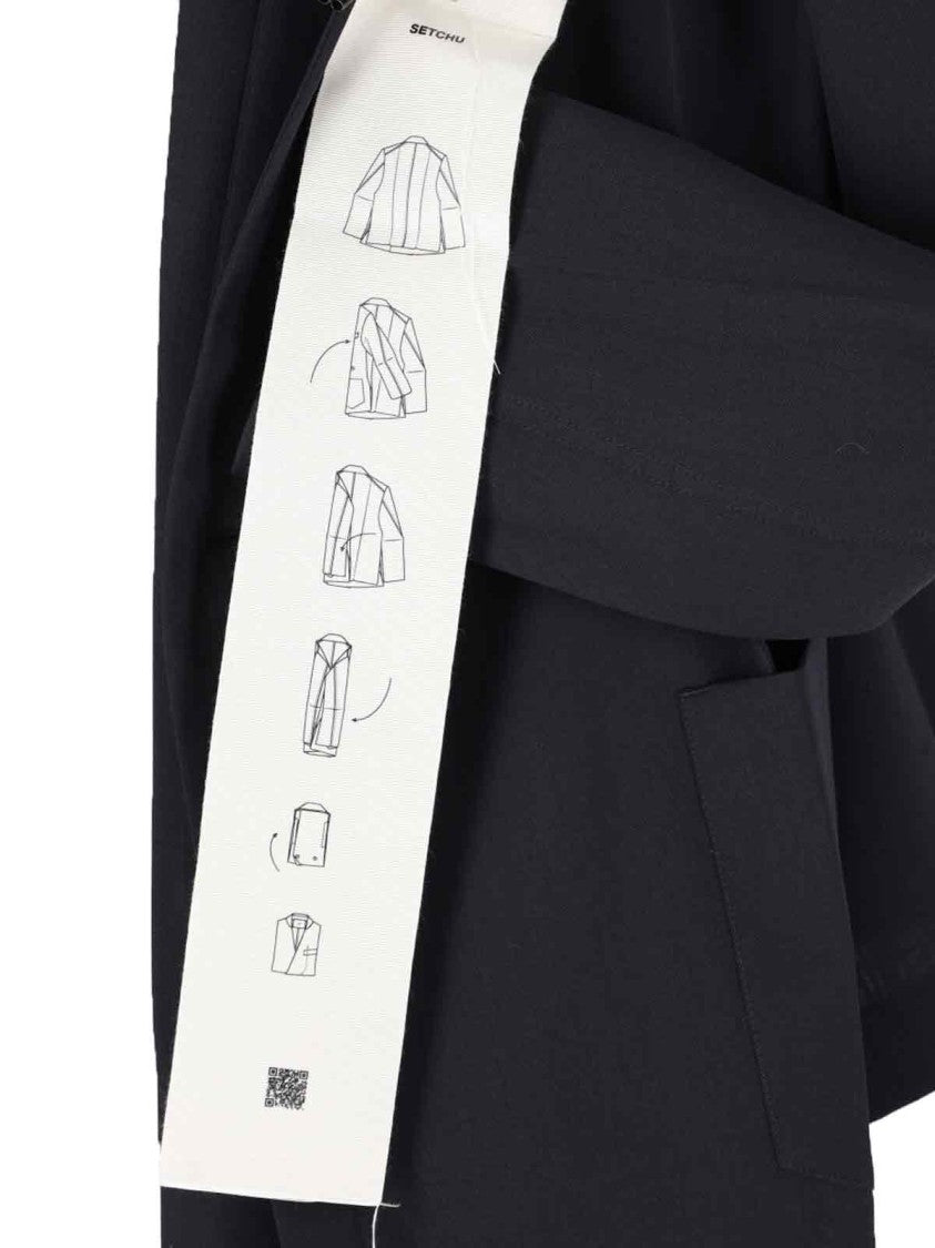 Setchu Double-Breasted Blazer – Navy