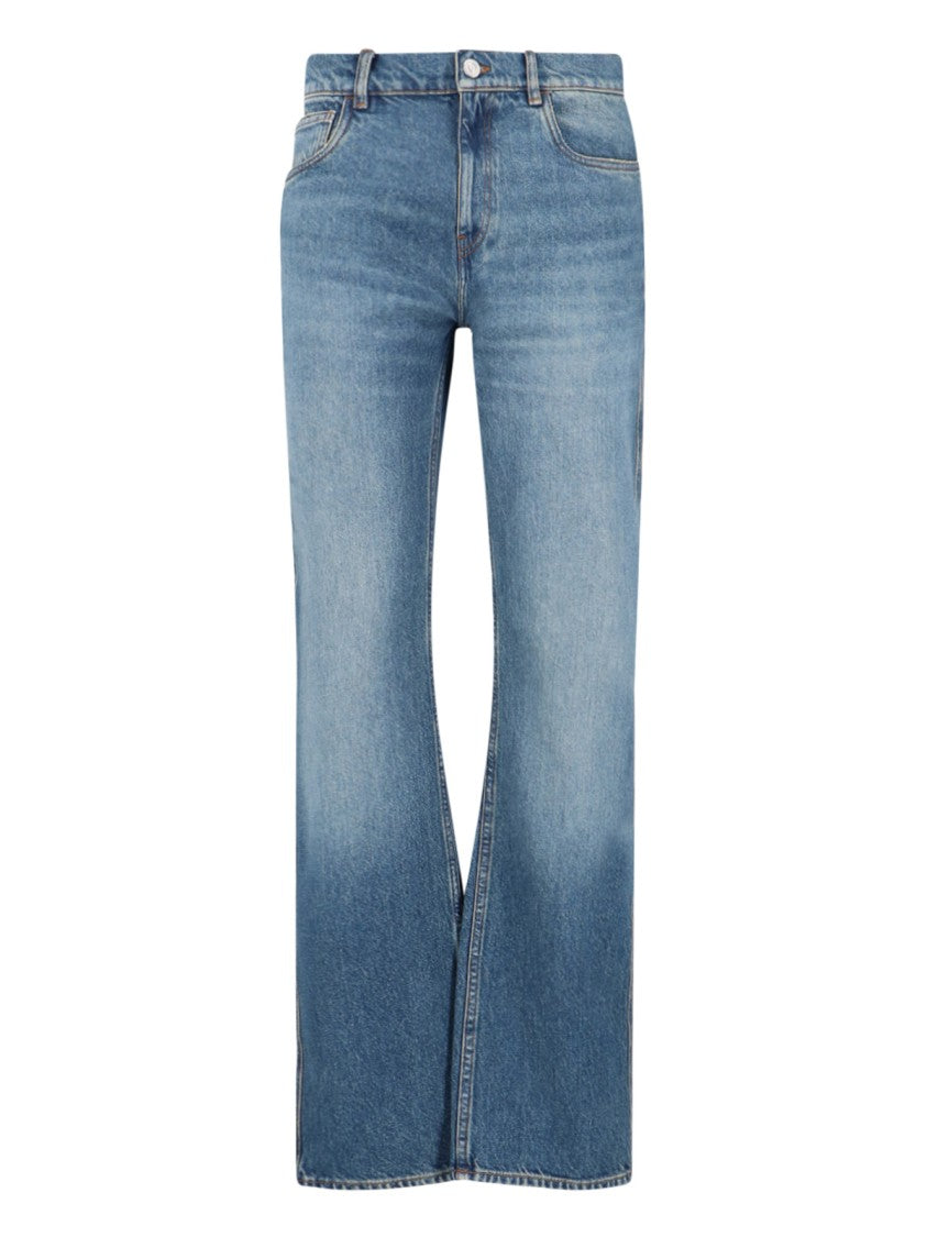 Coperni High-Waisted Light Blue Straight-Leg Jeans