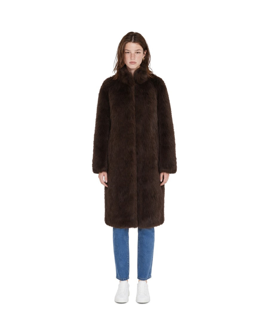 Liu Jo Straight-Cut Long Synthetic Fur Liu Jo Coat
