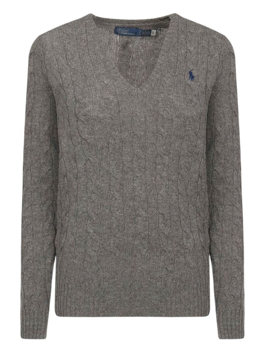 Polo Ralph Lauren Cable-Knit Wool And Cashmere Sweater With V-Neckline