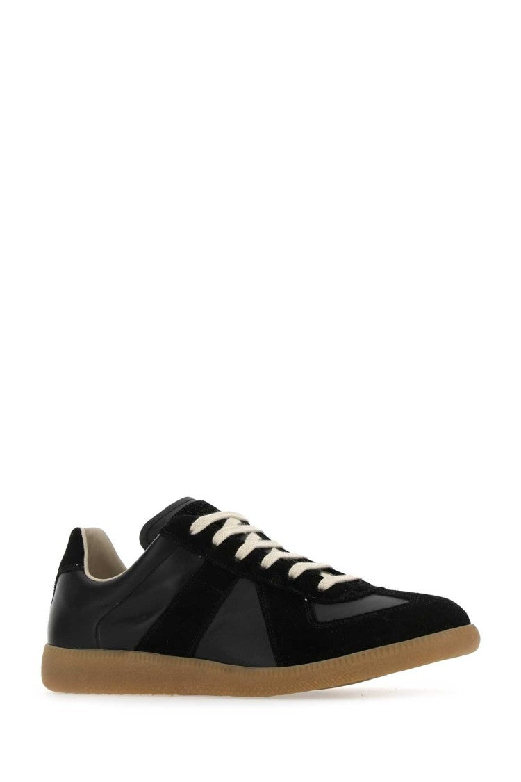Maison Margiela Black Leather Replica Sneakers