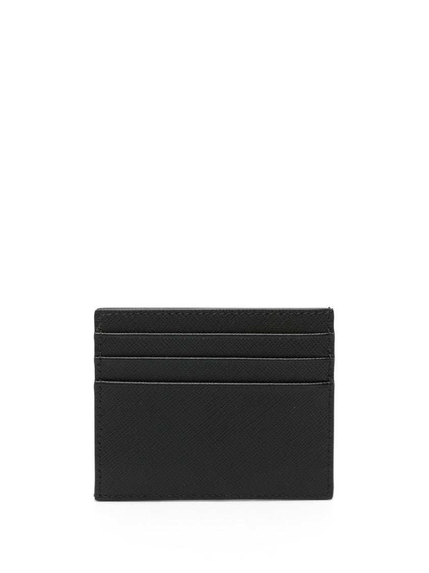Prada Saffiano Leather Triangle Logo Card Holder