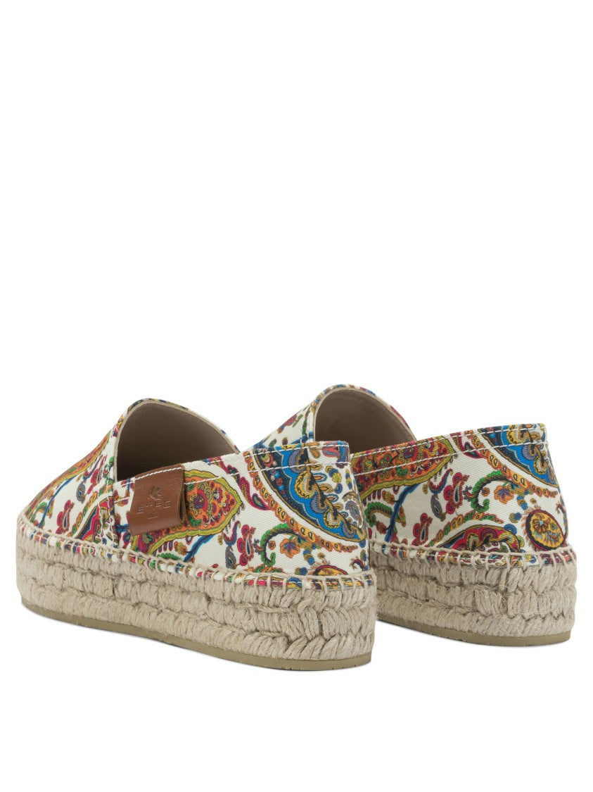 Etro Floral Paisley Cotton Espadrilles