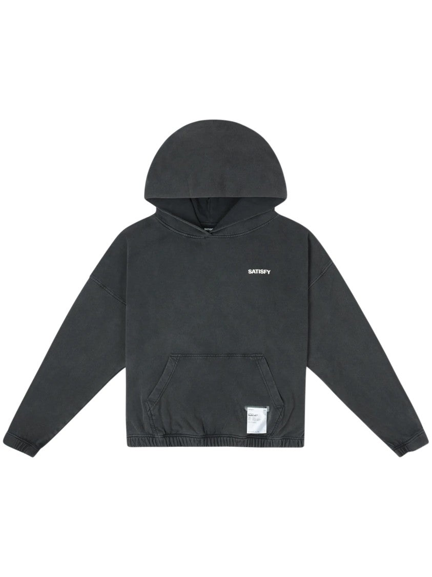Satisfy Dark Charcoal Relaxed Fit Hoodie With Kangaroo Pocket