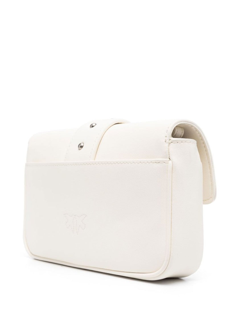 Pinko Rectangular Leather Bag With Silver-Tone Bird Buckle