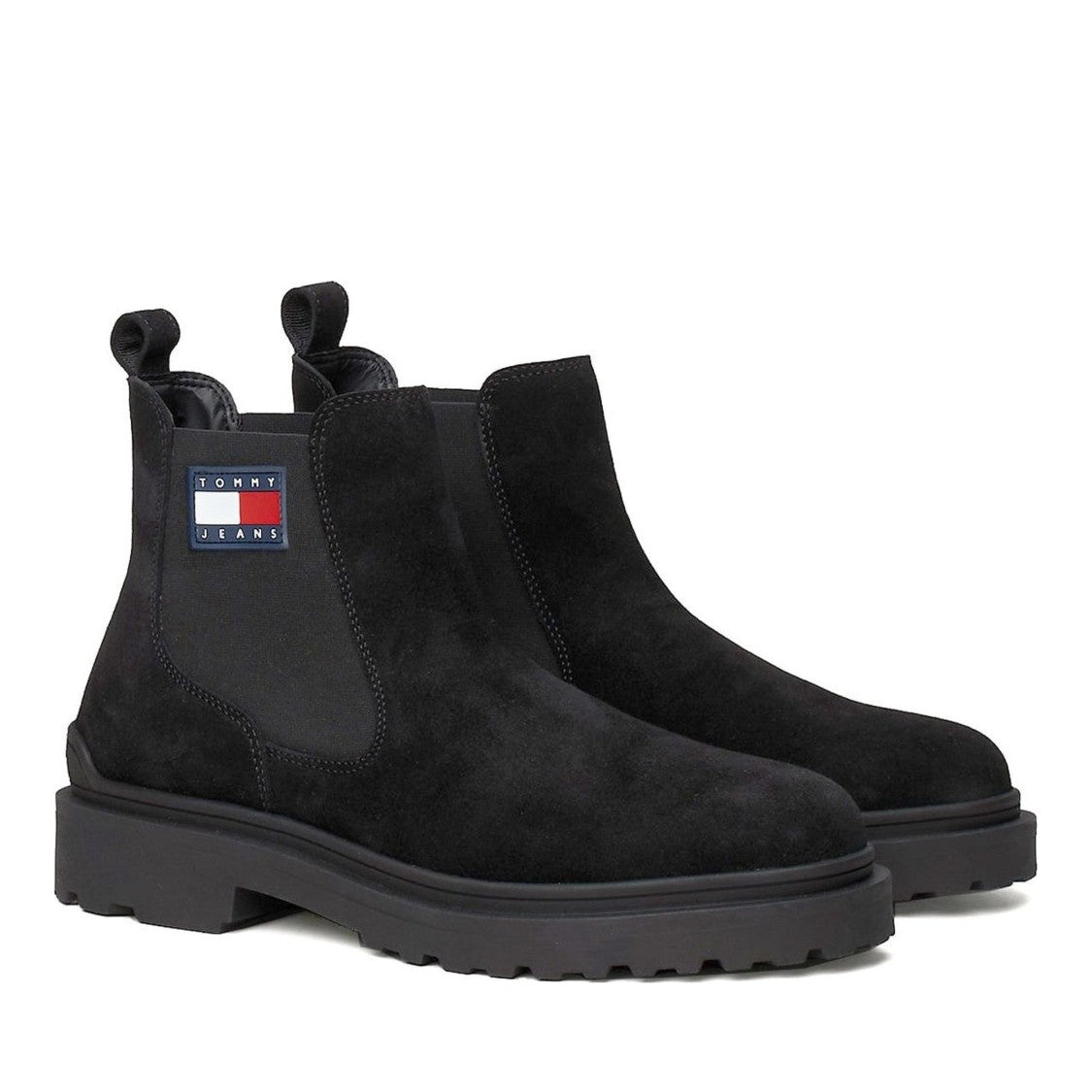 Tommy Jeans Black Chunky Sole Suede Chelsea Boots