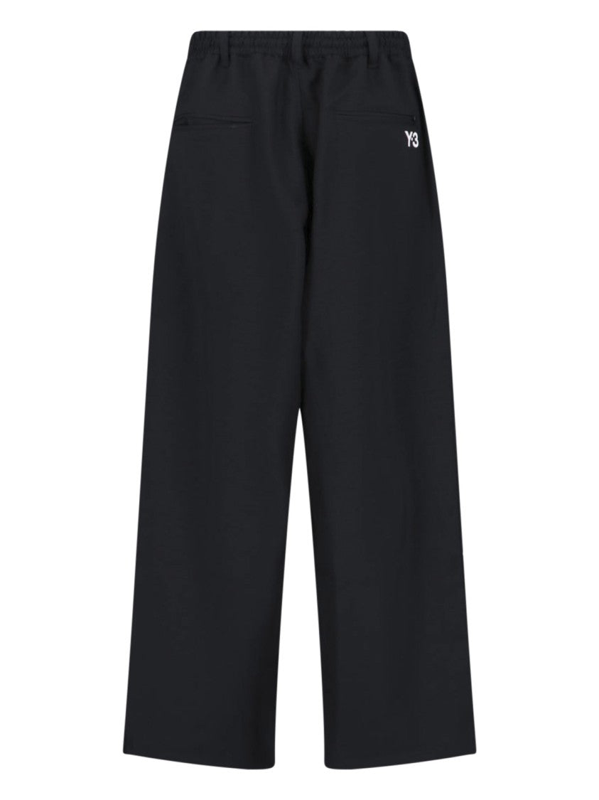 Y-3 Track Pants In Recycled Black Fabric, Elasticated Mid-Rise