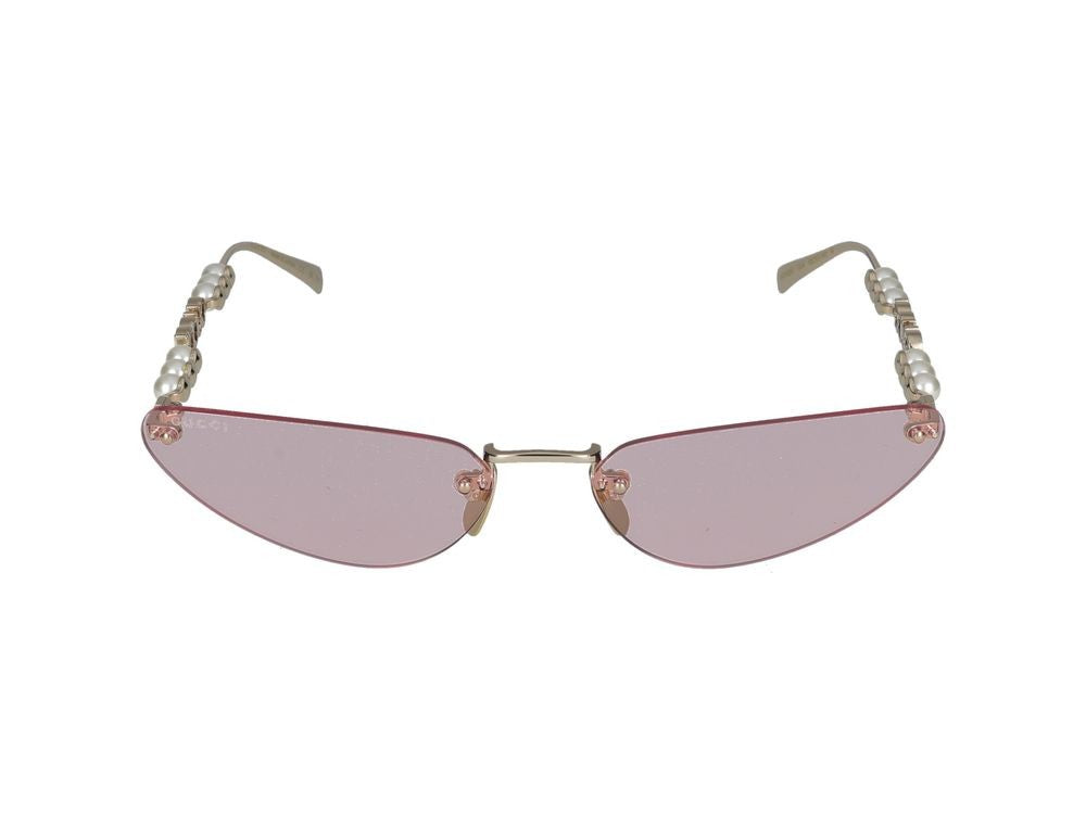 Gucci Gold Pink Tinted Lenses Metal Sunglasses