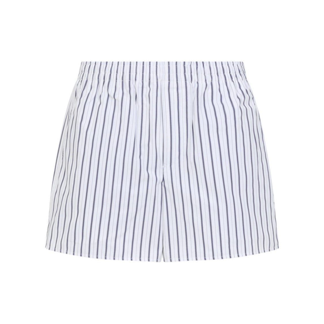 Ami Paris Vertical Stripe Bermuda Shorts With Elastic Waistband And Relaxed Fit