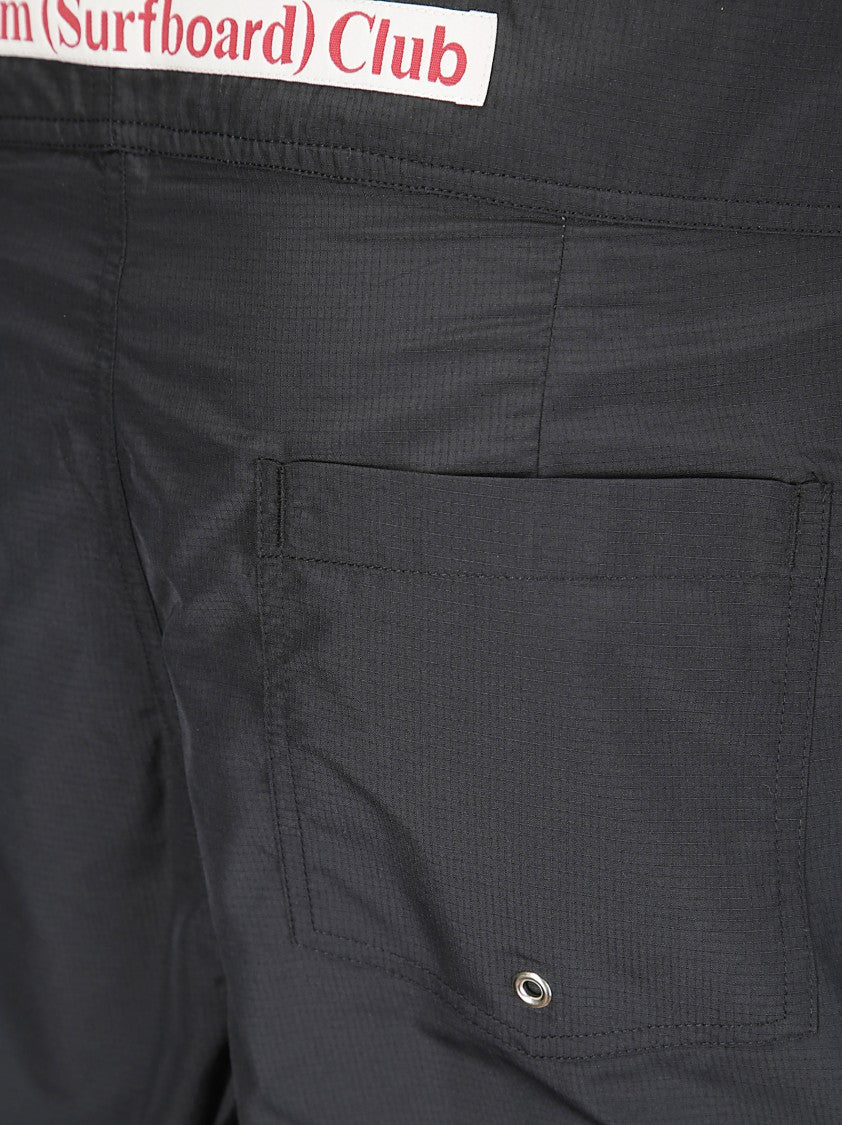 Stockholm Surfboard Club Lace-Up Closure Shorts With Contrasting Logo Band