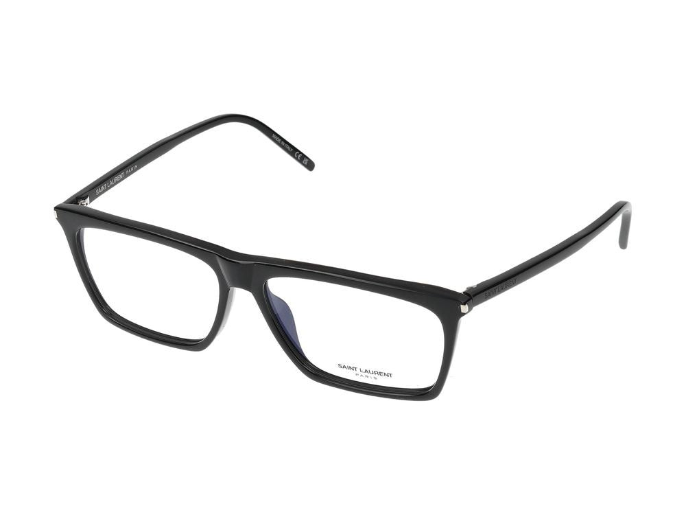 Saint Laurent Black Glossy Finish Rectangular Eyeglasses