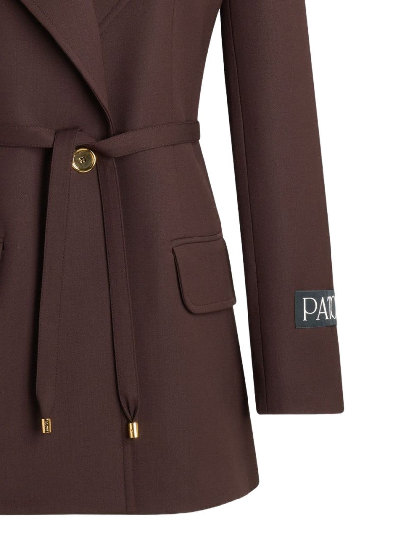 Patou Longline Single-Breasted Jacket In Sustainable Technical Wool