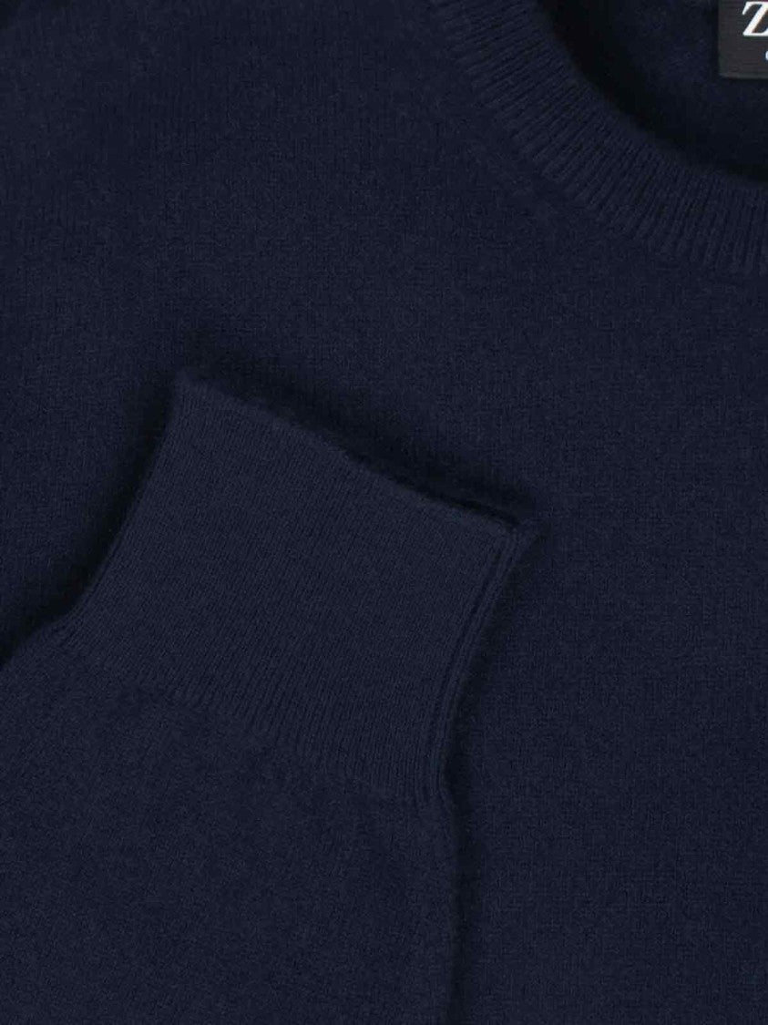 Zegna Cashmere Sweater Blue Navy Shades