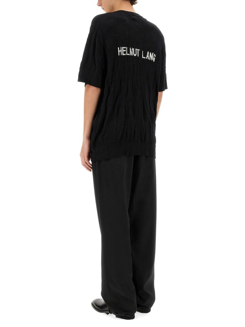 Helmut Lang Crinkled Black T-Shirt